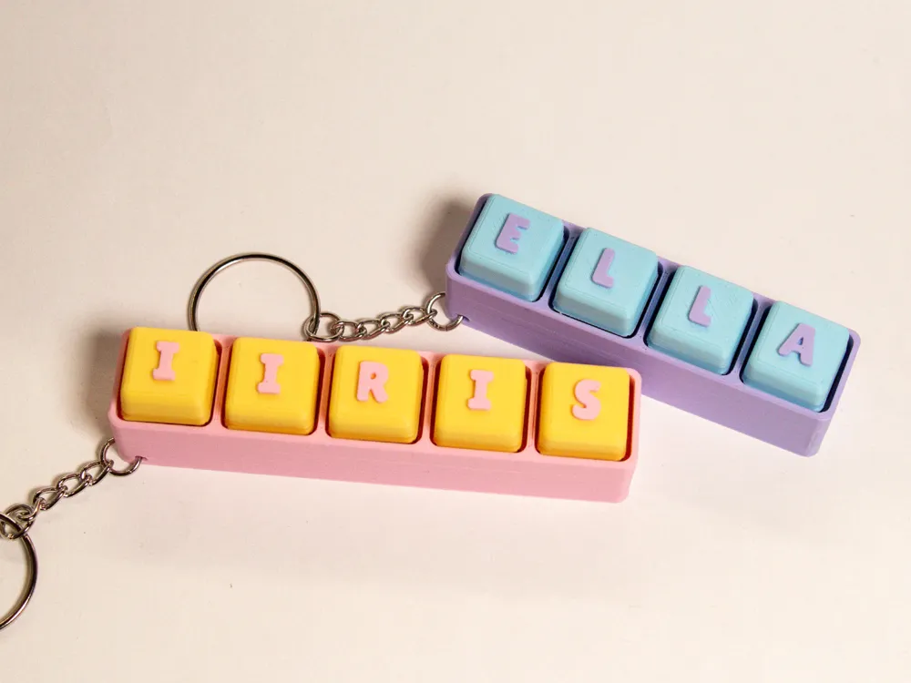 Personalized Name Fidget Clicker Keychain | Custom Engraved Stress Relief Toy