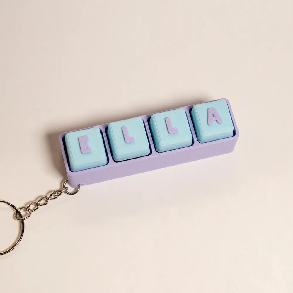 Personalized Name Fidget Clicker Keychain | Custom Engraved Stress Relief Toy