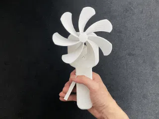Large Manual Hand Press Fan - Portable & Reusable Cooling