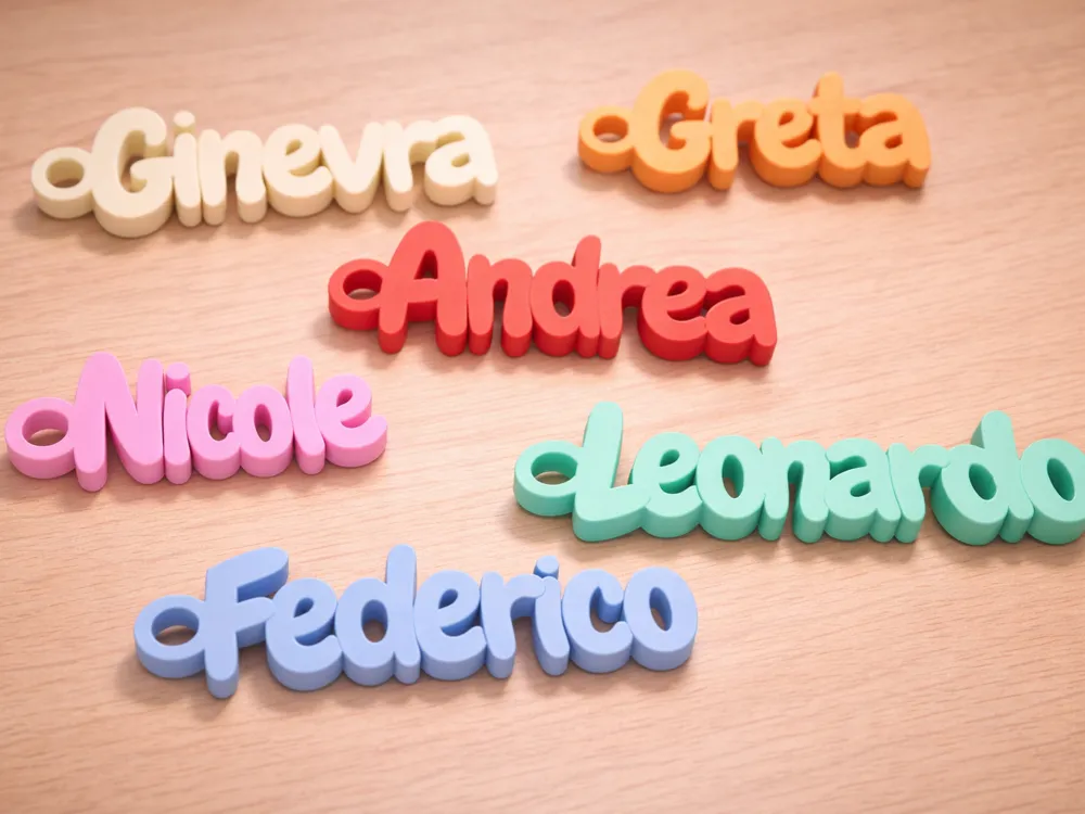 Personalized Parametric Name Keychain - Custom 3D Printed Key Fob Gift